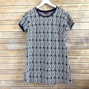 Alcott The Essential Geometric Print Short Sleeve Textured Mini Dress Large